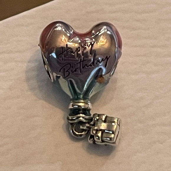 New Authentic Pandora Happy Birthday Purple Hot air balloon dangle charm - Picture 5 of 9